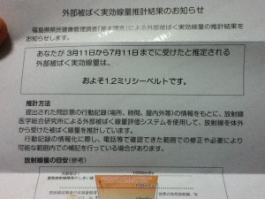 外部被ばく実効線量推計結果